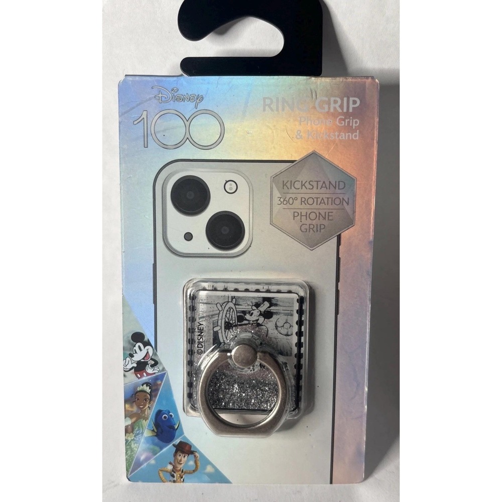 Disney 100 Steamboat Mickey Falling Glitter Phone Ring/ Kickstand